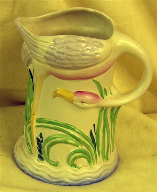 Appraisal: A CLARICE CLIFF NEWPORT POTTERY JUG moulded with a flamingo