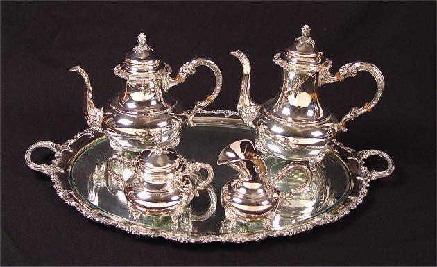 Appraisal: GAYER KRAUSS PIECE STERLING COFFEE TEA SERVICE To include Coffee