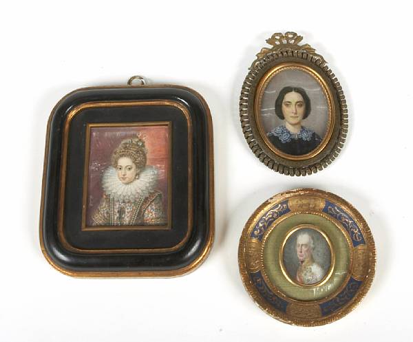 Appraisal: A group of four assorted portrait miniatures