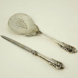 Appraisal: Two Wallace Grande Baroque Sterling Silver Utensils Two Wallace Grande