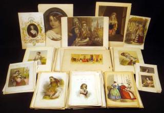 Appraisal: Pcs Fashion Plates ANTIQUE ORIGINAL LITHOGRAPHIC VIEWS OF WOMEN Slavery