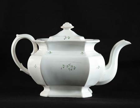 Appraisal: SPRIGWARE TEAPOT White ground with small green and blue flowers