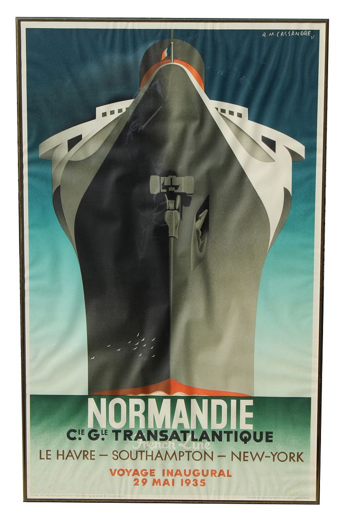 Appraisal: Normandie Cassandre s Travel Poster s Normandie Lithgraph Poster in