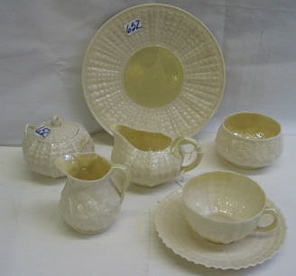 Appraisal: A PIECE GROUP OF IRISH BELLEEK TEAWARE rd black mark