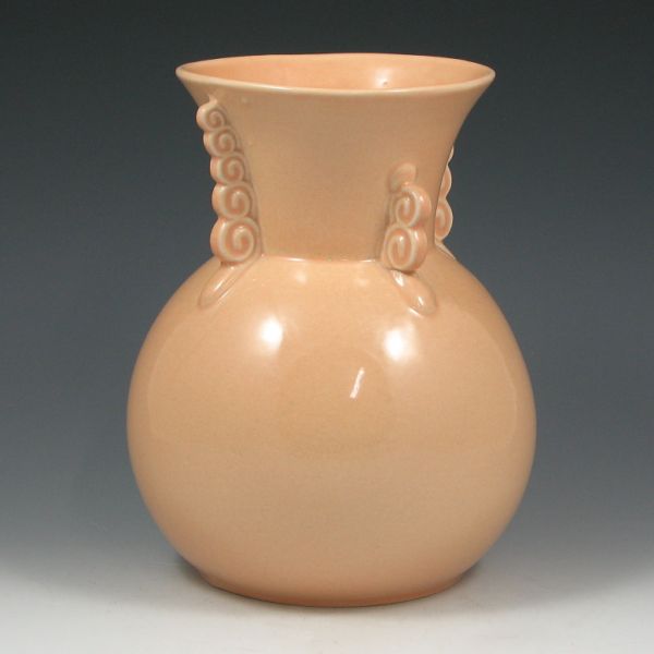 Appraisal: Abingdon beige high glaze vase with scroll decor Marked Abingdon