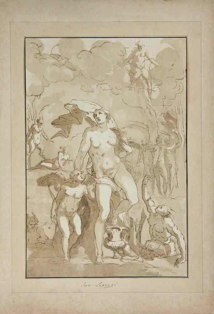 Appraisal: CHIARASCURO LITHO - Mythological Allegory by Jacopo Giacomo Ligozzi Italian