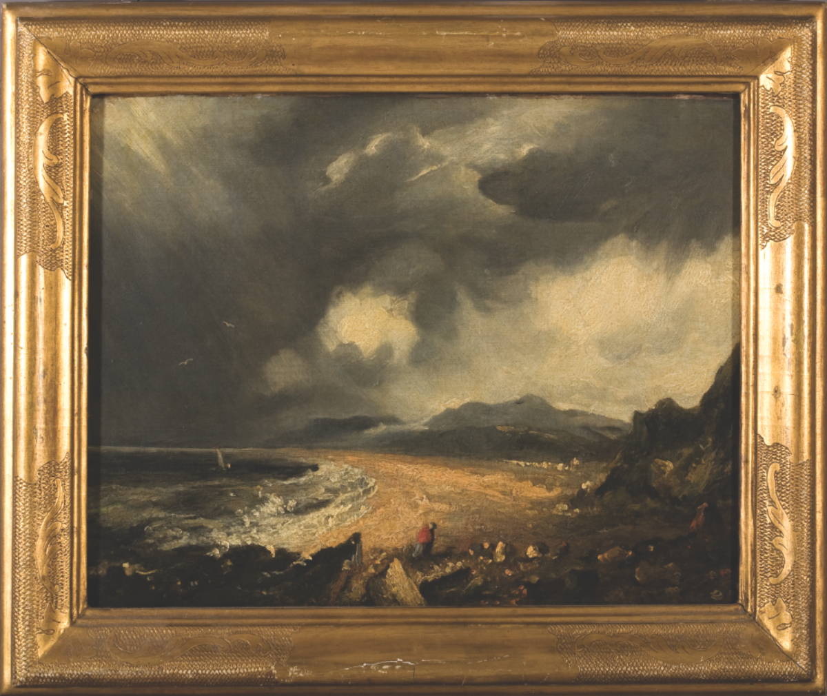 Appraisal: JOHN CONSTABLE BRITISH - STORM OVER WEYMOUTH BAY Oil on