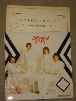 Appraisal: Three L P records autographed by Brotherhood of Man Harry