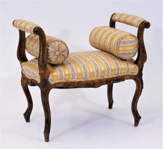 Appraisal: C French Louis XV Style Gilt Ladies Bench FRANCE CIRCA