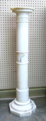 Appraisal: Vintage White Marble Plant Pedestal two pieces '' high