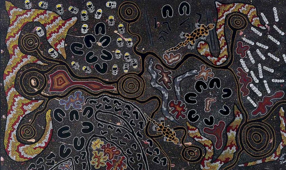 Appraisal: Aboriginal Art th Century DESCRIPTION Aboriginal Art th century Oil