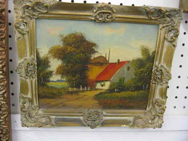 Appraisal: Oil on Board of a Country Farmhouse signed image area