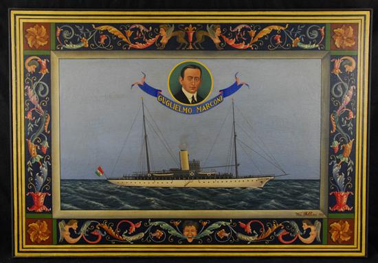 Appraisal: WILLIAM FELLINI American th century GUGLIELMO MARCONI ELETTRA oil on