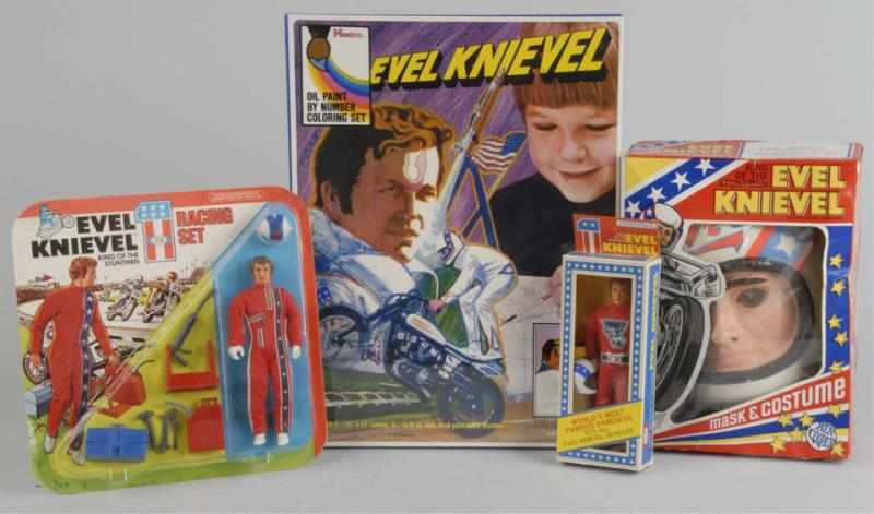 Appraisal: Lot of Evel Knievel Items Description Circa s Includes Halloween