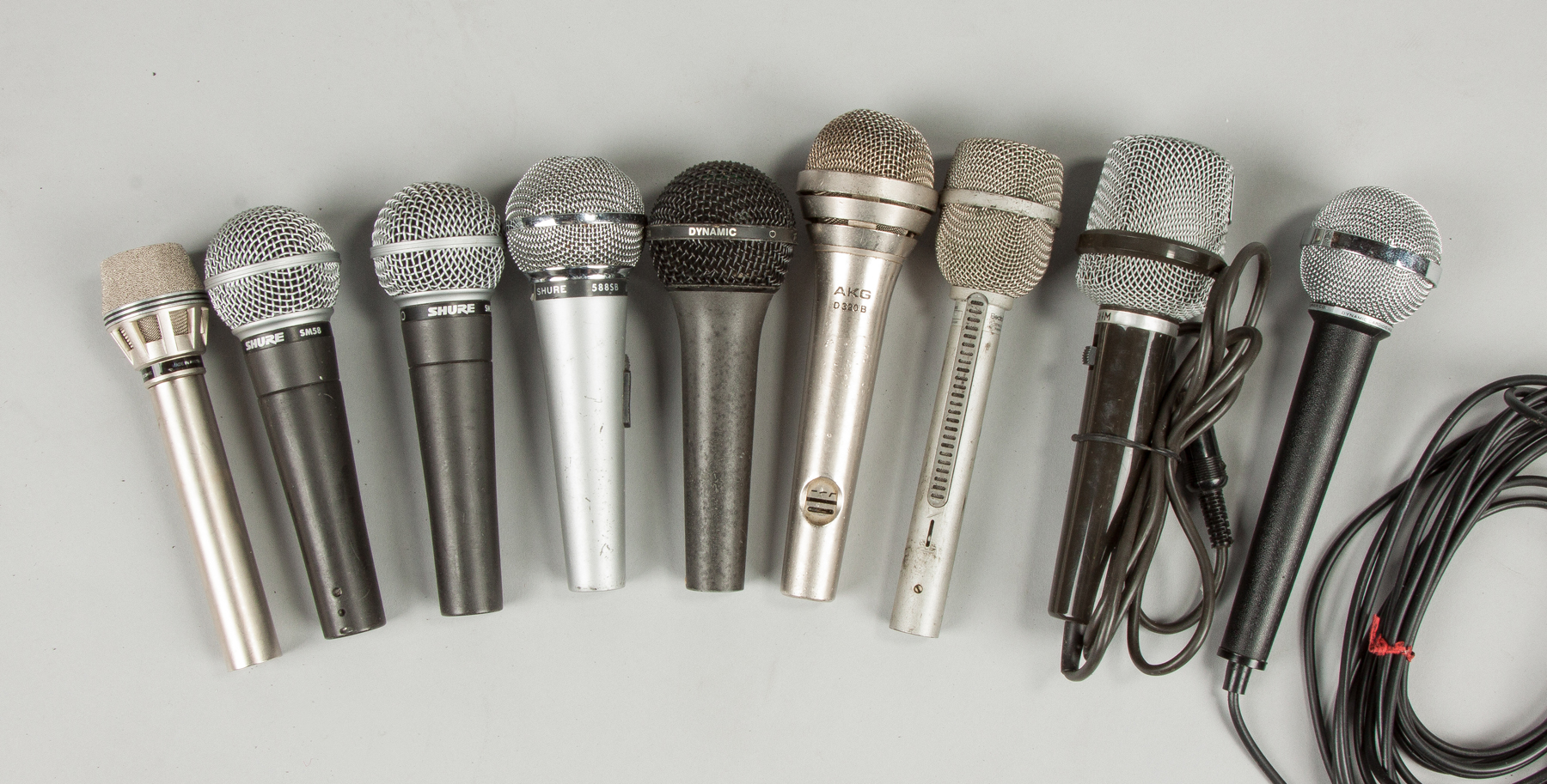 Appraisal: Group of Nine Microphones L to R AKG D ES