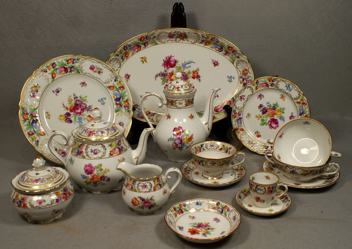 Appraisal: pcs Schuman Bavaria Empress Dresden Flowers dinner porcelain c o