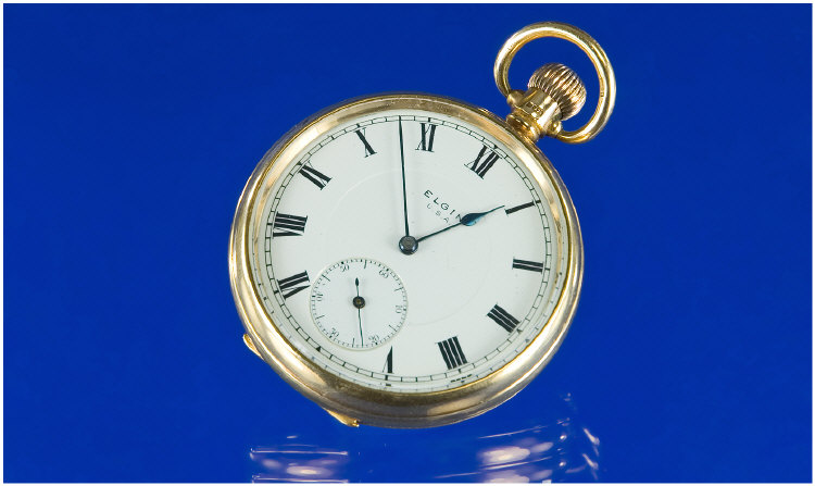 Appraisal: Elgin Carat Gold Gentleman's Open Faced Pocket Watch Fully hallmarked