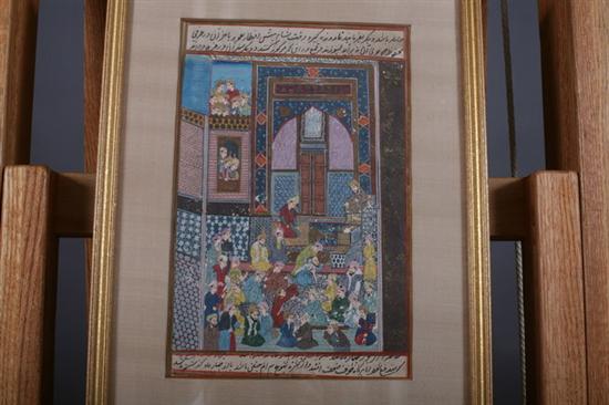 Appraisal: ANONYMOUS Persian th th century Pair framed and matted -