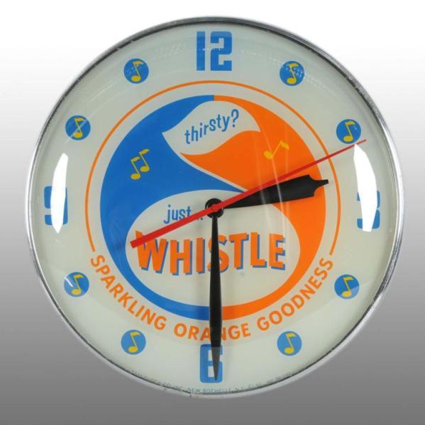 Appraisal: Whistle Sparkling Orange Soda Pam Light-Up Clock Description Strong color