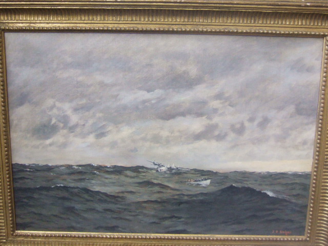 Appraisal: Sidney Bertram Robertson Rodger b seascape with lifeboat and crashed