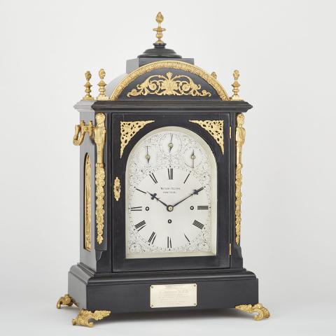 Appraisal: Large George III Style Ormolu Mounted Ebonized Bracket Clock London