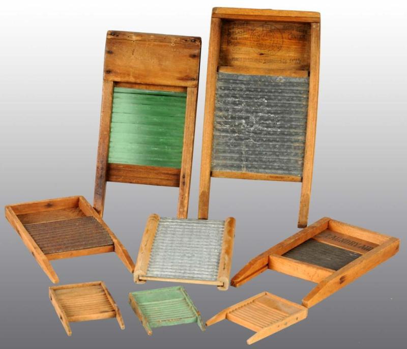 Appraisal: Lot of Miniature Wooden Washboards Description Some with metal ribs