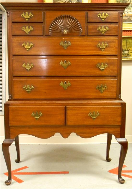 Appraisal: Margolis shop high chest mahogany in two parts unsigned the