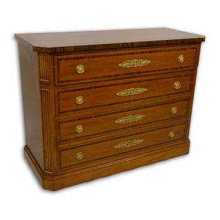 Appraisal: Vintage Empire Style Mahogany Inlaid and Gilt Bronze Commode Chest