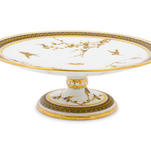 Appraisal: A Continental Parcel Gilt Porcelain Tazza Height x diameter inches