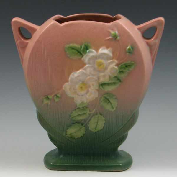 Appraisal: Roseville White Rose Pillow Vase marked Roseville USA - ''