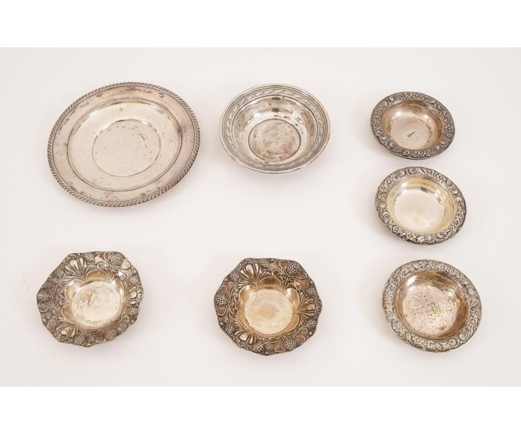 Appraisal: Seven sterling silver dishes to include three small dishes by