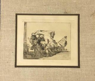 Appraisal: Unframed Francisco Goya Etching Unframed Francisco Goya etching Esta no