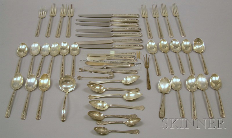 Appraisal: Approximately Forty Piece Partial Wallace Sterling Flatware Service Rambling Rose