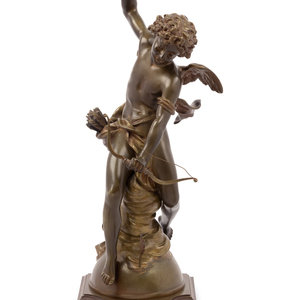 Appraisal: Sylvain Kinsburger French - Amour vainqueur gilt bronze inscribed S