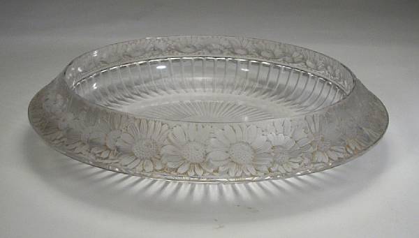 Appraisal: A Lalique glass center bowl in the Coupe Margurites pattern