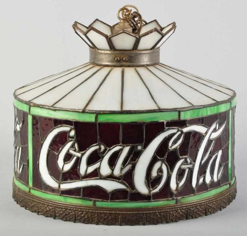 Appraisal: Leaded Glass Coca-Cola Shade Description s This variation has a