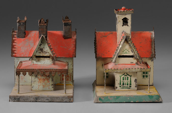 Appraisal: Two Tinplate Banks American late th century church with original