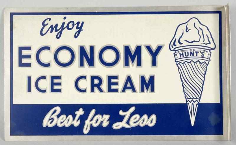 Appraisal: Aluminum Economy Ice Cream Flange Sign Description Circa s Nice