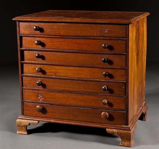 Appraisal: George IV walnut specimen chest early th century with seven