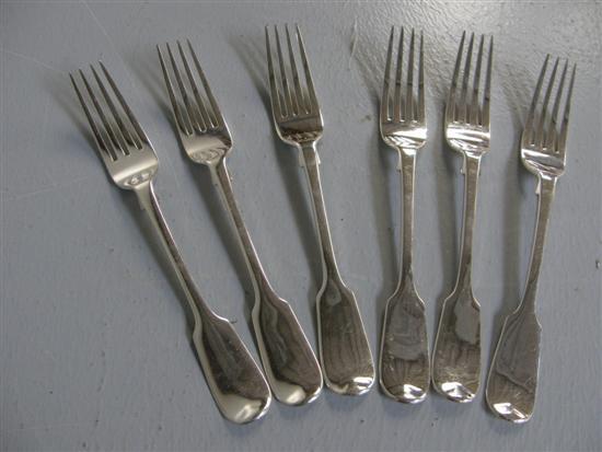 Appraisal: Set of six Victorian silver dessert forks by George Angel