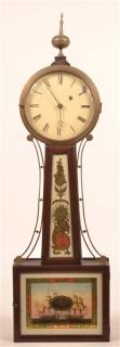 Appraisal: th Century Mahogany Case Banjo Clock Partial maker's label on