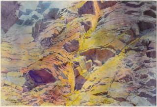 Appraisal: Merrill Mahaffey b Once is Gneiss watercolor on paper x