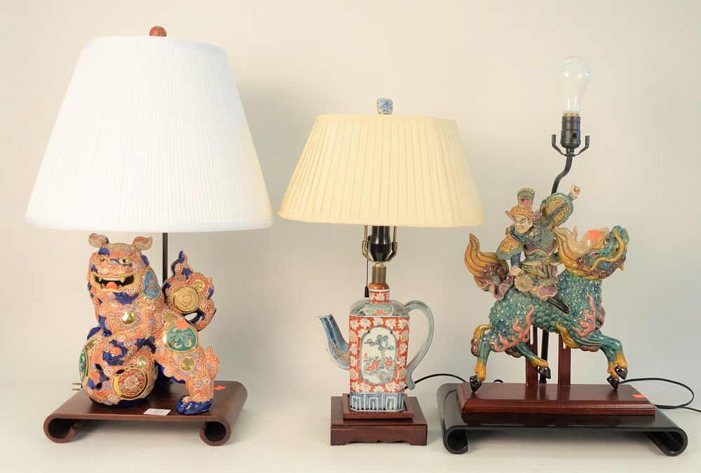 Appraisal: Three Piece Lot of Chinese and Japanese Table Lamps to