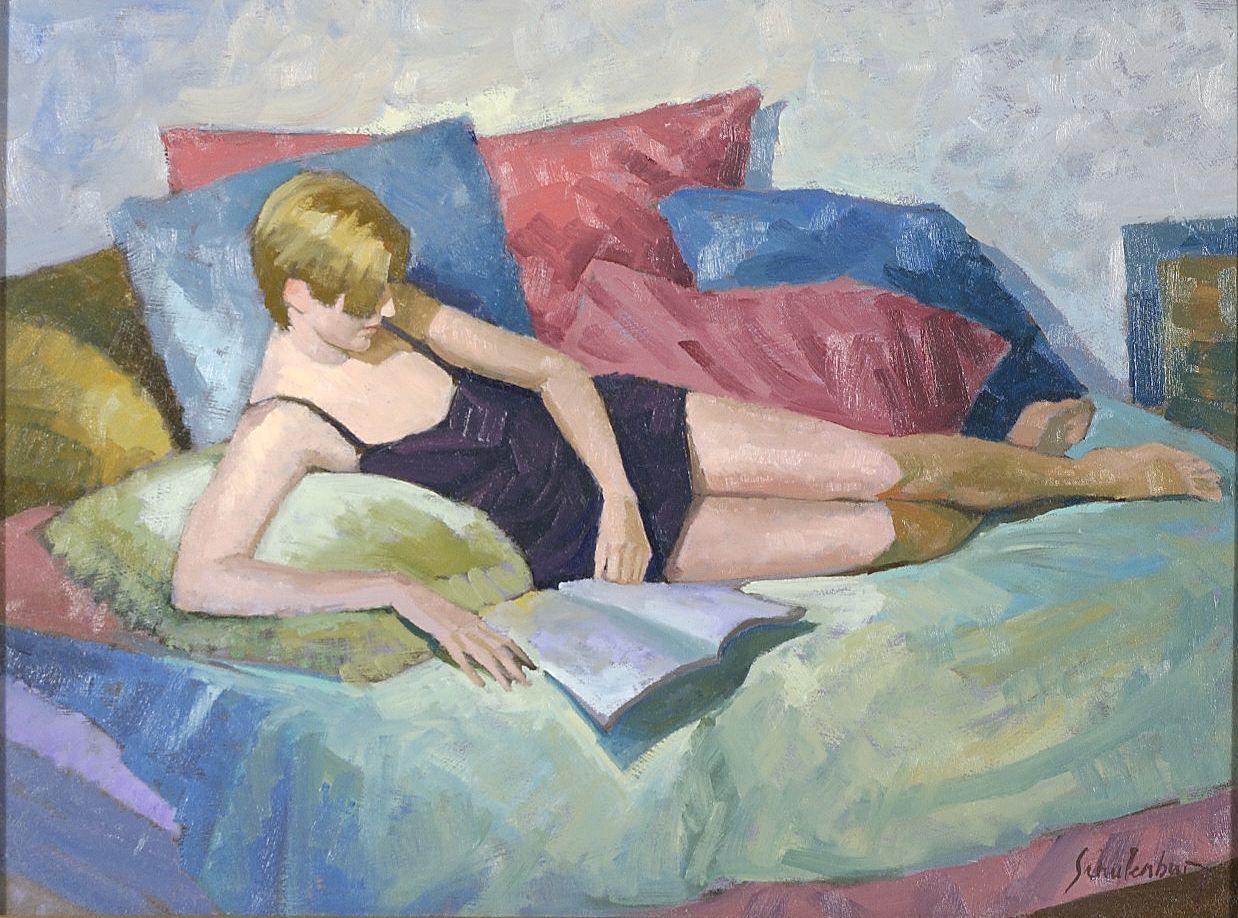 Appraisal: PAUL SCHULENBURGContemporary AmericanA woman reclining and reading Signed lower right