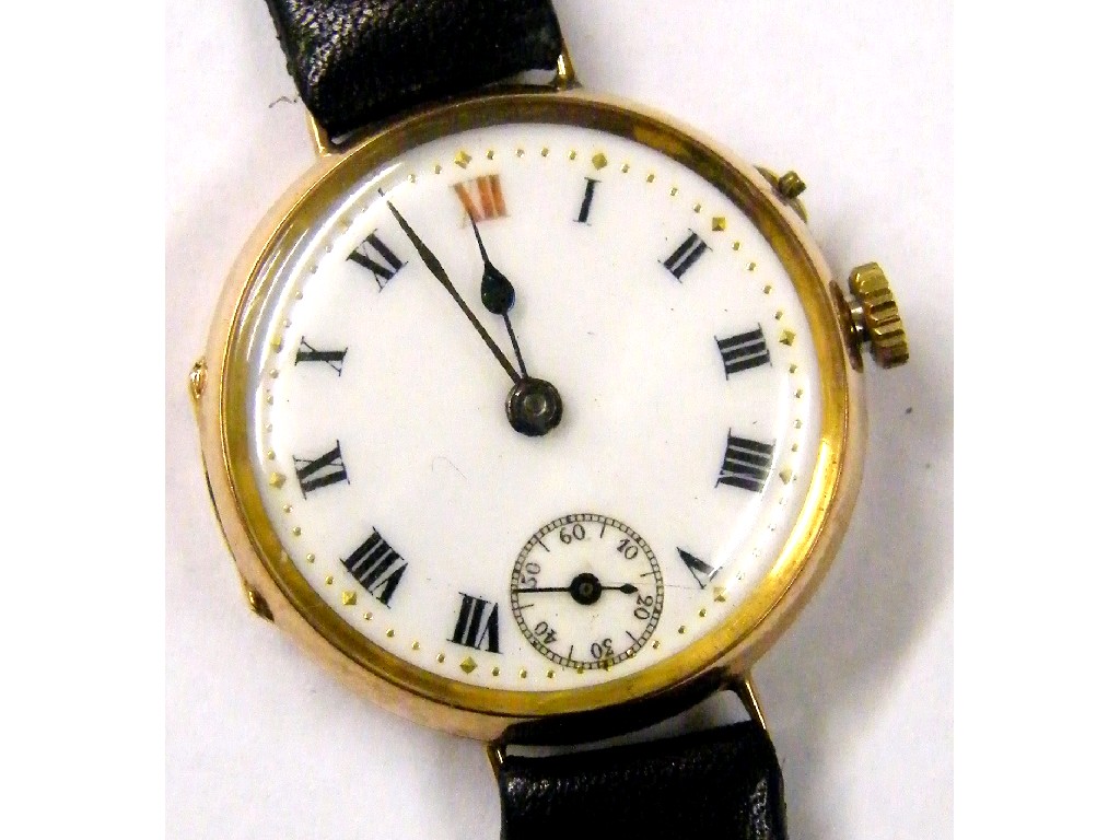 Appraisal: Early ct lady's wire lug wristwatch the dial with Roman