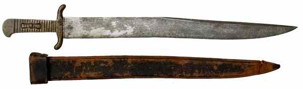 Appraisal: US Turner Bahn Frei Bayonet with Scabbard '' clipped-point blade