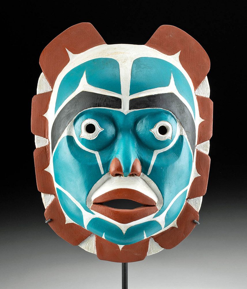 Appraisal: th C Kwakiutl Polychrome Wood Mask Native American Pacific Northwest