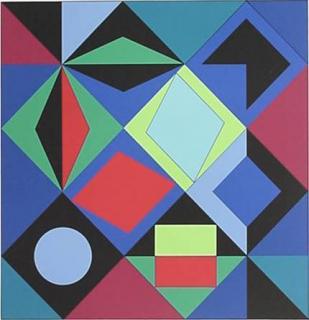 Appraisal: Victor Vasarely silkscreen Victor Vasarely Hungarian - - ''Sikra -