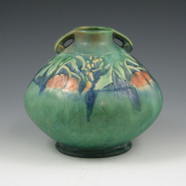 Appraisal: Roseville Baneda - vase in green and blue Unmarked Mint