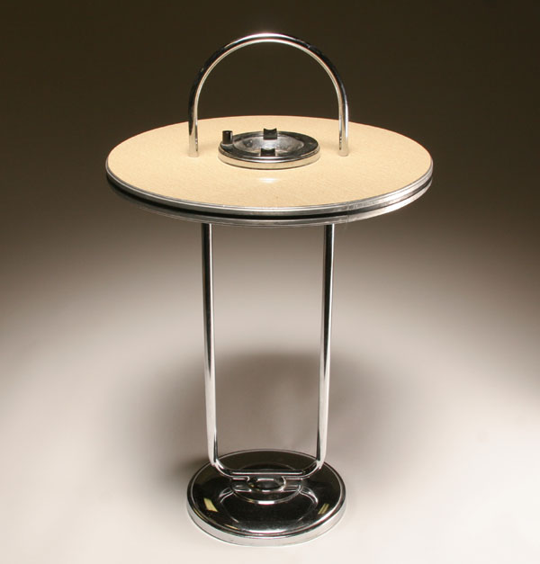 Appraisal: Royal Chrome Art Deco smoking table smoke stand chrome frame